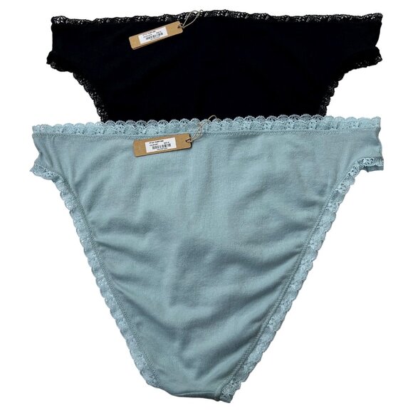 SKIMS Lace Pointelle Cheeky Brief Lot of 2 Sky Onyx Womens 4X - Picture 4 of 13